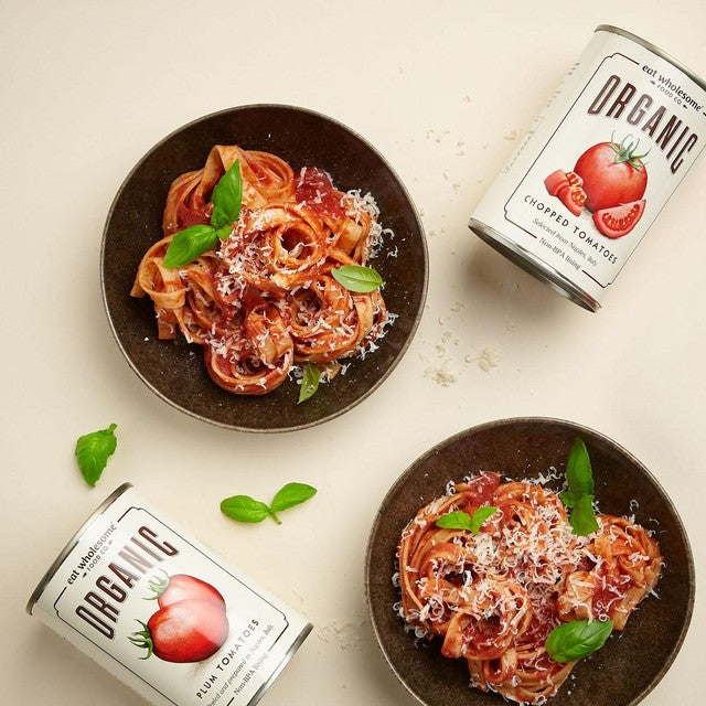 Eat Wholesome organic peeled plum tomatoes 400g - British product