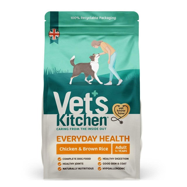 Vets Kitchen dry dog food chicken and brown rice 12kg (British brand)