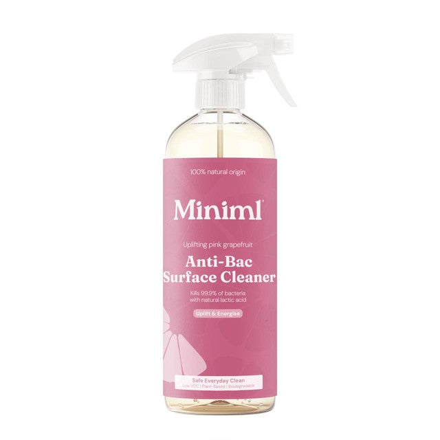 Miniml Pink Grapefruit Anti-Bac Surface Cleaner 750ml, imported from the UK