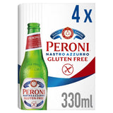 Peroni Nastro Azzurro Gluten Free Lager Beer Bottles 4 x 330ml