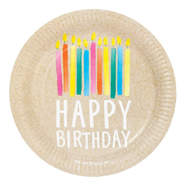 Talking Tables Happy Birthday paper plates 23cm diameter (British brand)