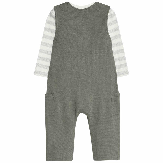 M&S khaki baby dungaree set 3-6 months, imported from the UK