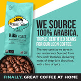 Leon dark roast ground coffee 200g, UK version