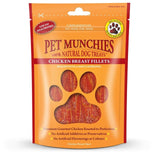Pet Munchies chicken breast fillets dog treats 100g, imported from the UK