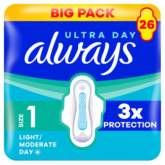 Always Sanitary Towels Ultra Normal Wings 26 Count - British product