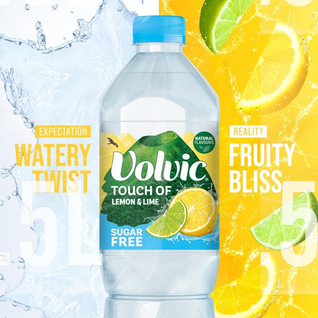 Volvic lemon & lime sugar free flavoured water 1.5L (British brand)