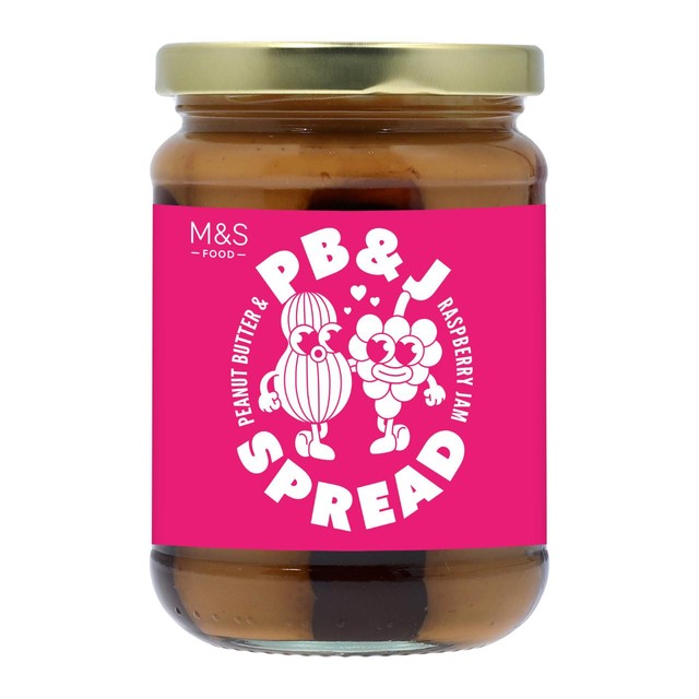 M&S PB & J Spread Raspberry Jam 380g, imported from the UK