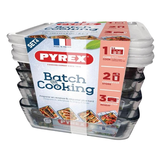 Pyrex Cook & Freeze 1.5L glass dish set, imported from the UK