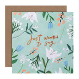 M&S floral greeting card 15cm x 15cm, imported from the UK
