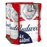 Budweiser Lager Beer 4 x 440ml Cans