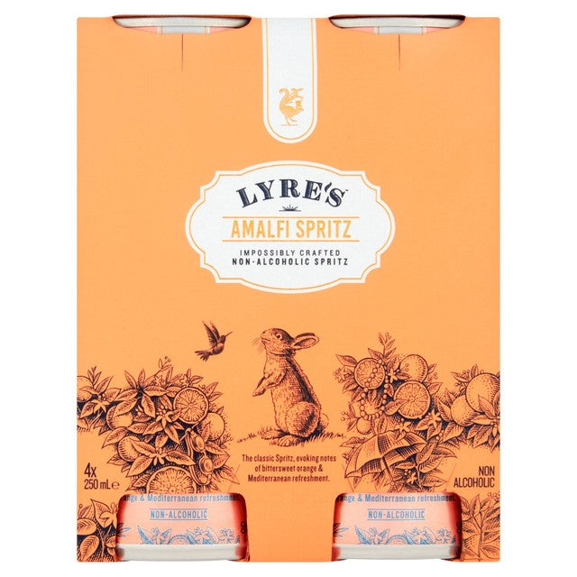 Lyre's Alcohol Free Amalfi Spritz non-alcoholic sparkling drink 4 x 250ml, UK version