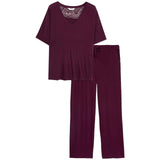 M&S Pyjama Set Dark Magenta S, imported from the UK