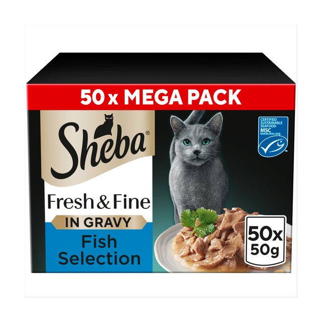 Sheba Fresh & Fine Wet Cat Food Pouches Fish Collection in Gravy