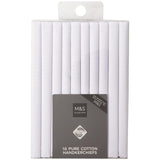 M&S antibacterial pure cotton handkerchiefs white 10 pack, imported from the UK