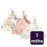 M&S Girls Cotton Rich Floral Hats Blush Infant Hats 1 Month