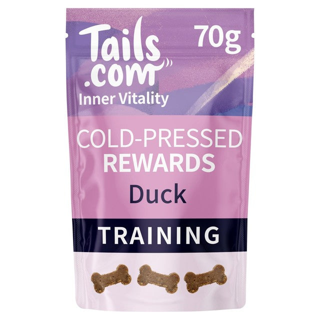 Tails cold pressed duck dog treats 70g pouch (British brand)