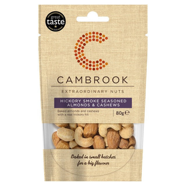 Cambrook hickory smoke seasoned almonds and cashews 80g - British product
