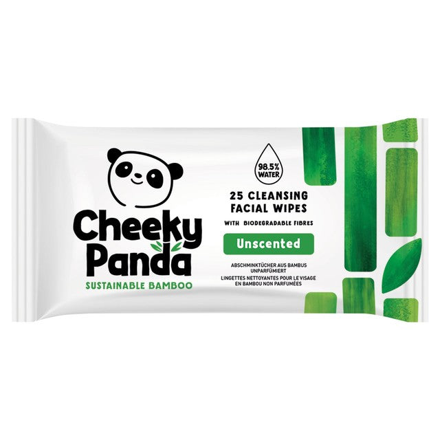 The Cheeky Panda facial wipes unscented 25 pack (British brand)