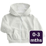M&S Tommy Zip Up Hoodie Grey Marl Infant 0-3 Months
