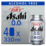 Asahi Super Dry 0% Alcohol-Free Beer Lager Cans 4 x 330ml