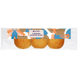 Ocado seeded white burger buns 6 per pack, imported from the UK