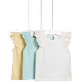 M&S frill sleeve top multi 3-6 months, imported from the UK