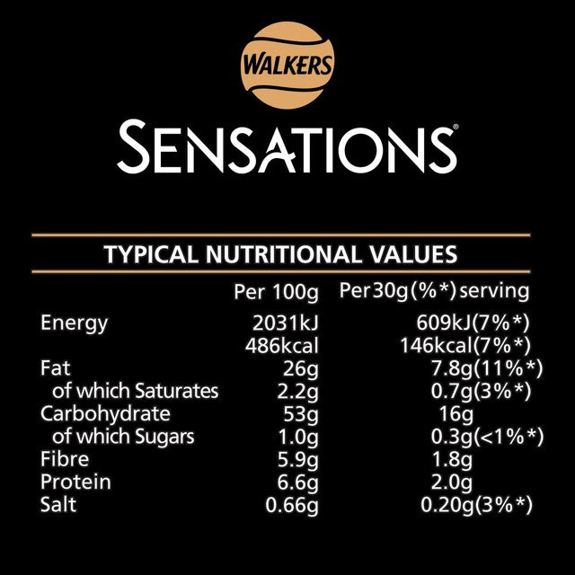 Walkers Sensations Salted & Black Peppercorn crisps 150g (British brand)