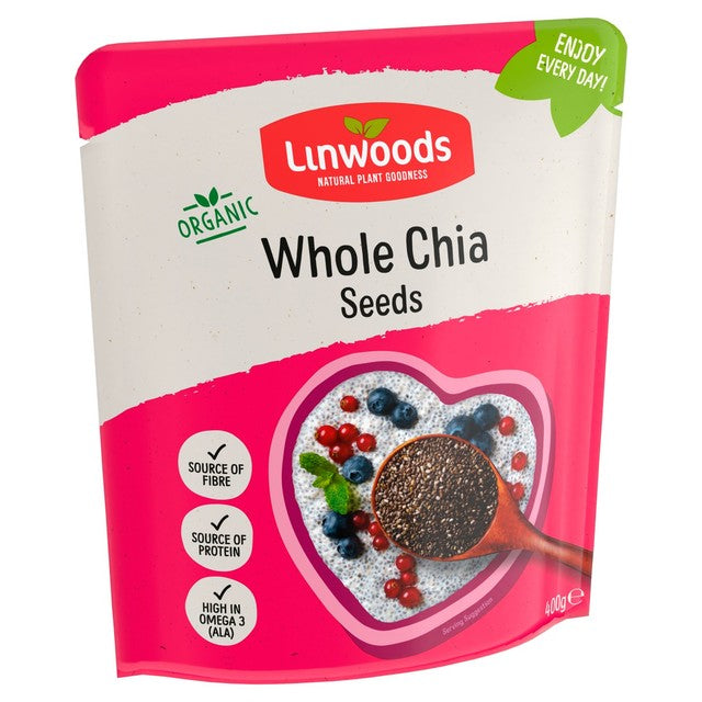 Linwoods organic whole chia seeds 400g, UK version