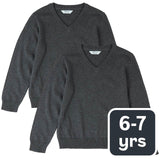 M&S Grey Cotton Jumper 6-7 Years Pack of 2