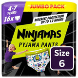 Pampers Ninjamas Pyjama Pants Boys 4-7 Years Night Time Nappies 16 Pack