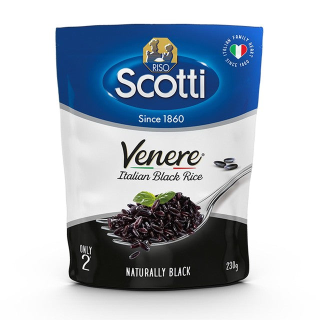 Riso Scotti Venere Wholegrain Black Rice 230g, imported from the UK