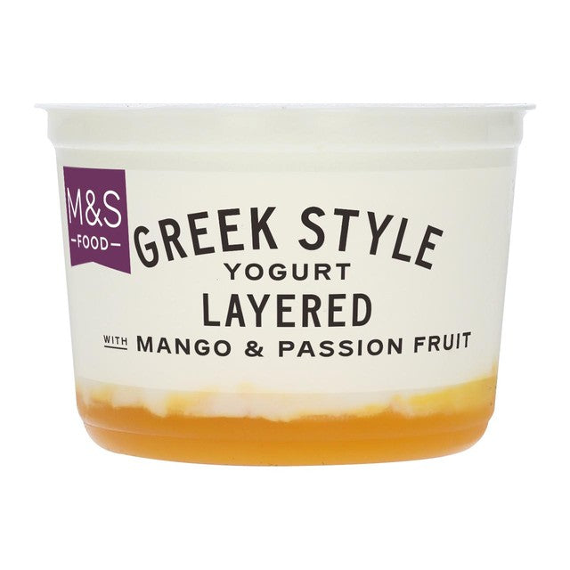 M&S Greek yogurt with mango passion fruit 450g, imported from the UK