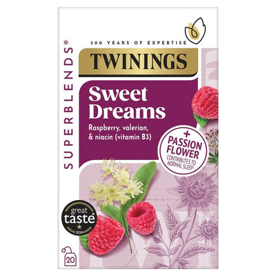 Twinings Superblends Sweet Dreams Raspberry Herbal Tea 20 Bags
