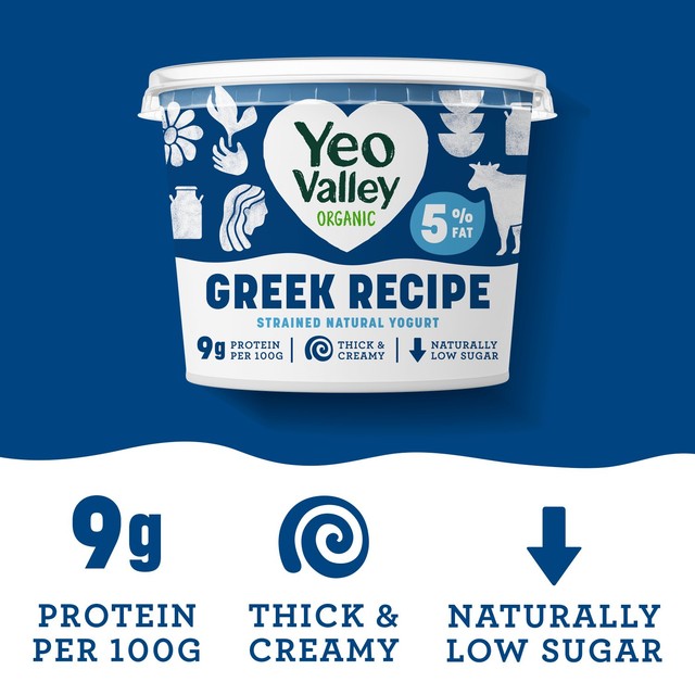 Yeo Valley Strained Natural Yogurt Greek Recipe 450g (British brand)