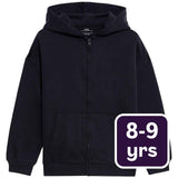 M&S Cotton Rich Plain Hoodie Navy Zip-Up Hoodie 8-9 Y