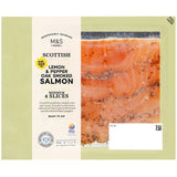 M&S lemon and pepper oak smoked salmon 100g, imported from the UK