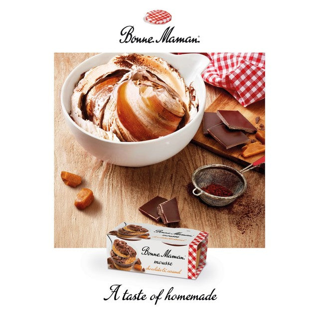 Bonne Maman chocolate caramel mousse dessert 2 x 70g - British product