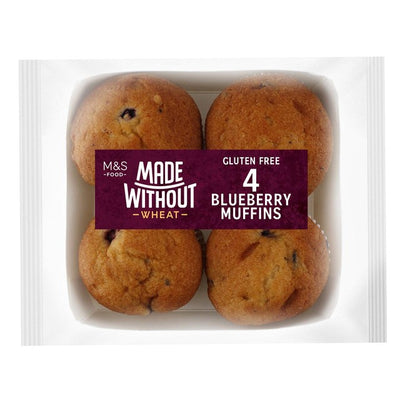 M&S Made Without Blueberry Muffins Gluten-Free Muffins 4 Pack