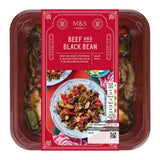 M&S beef black bean ready meal 350g, imported from the UK