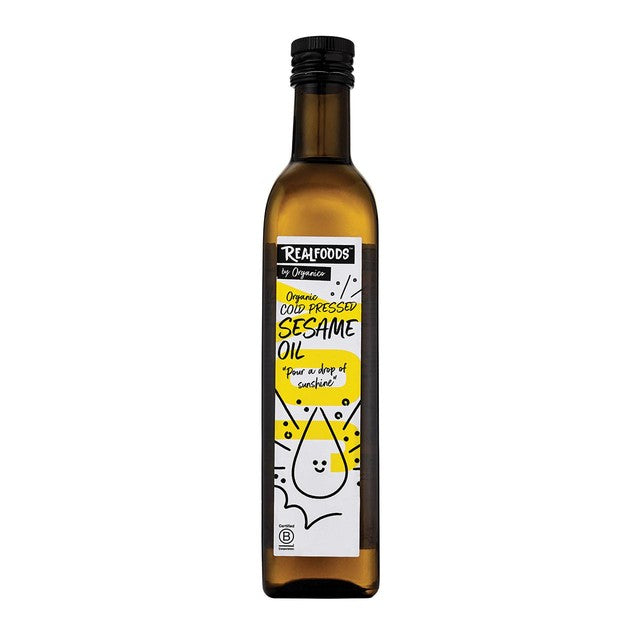 Realfoods by Organico organic virgin sesame oil 500ml, imported from the UK