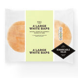 M&S Large White Baps Bread Rolls 4 Pack