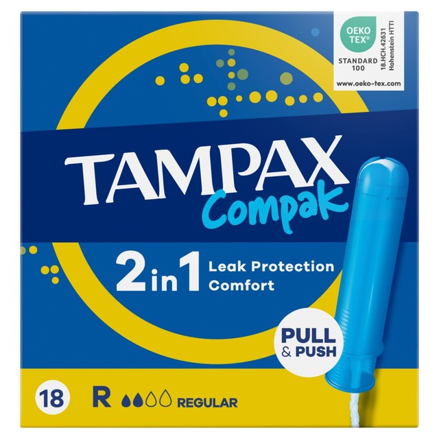 Tampax Compak Regular tampons 18 pack (British brand)
