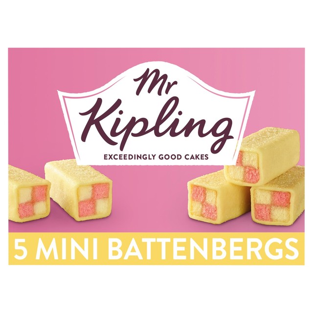 Mr Kipling Mini Battenberg Cakes 5 pack, imported from the UK