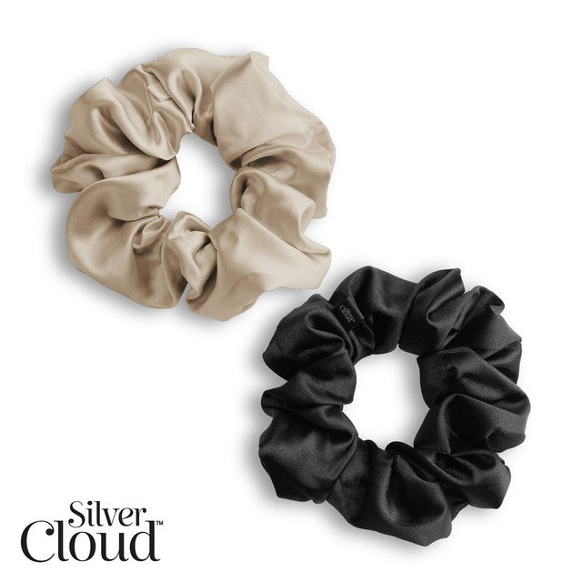 VH2 Silver Cloud Mixed Large Satin Scrunchies (British brand)