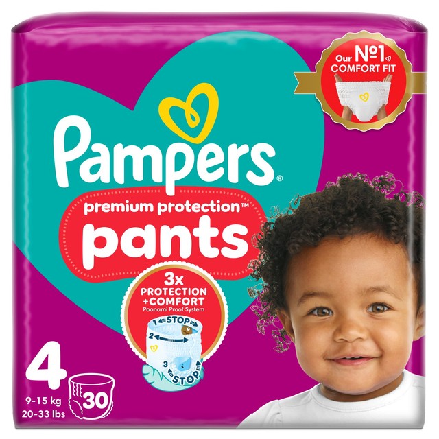 Pampers Premium Protection nappy pants Size 4 (9-15kg), imported from the UK