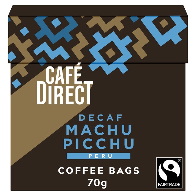 Cafedirect Machu Picchu decaf coffee bags - British product