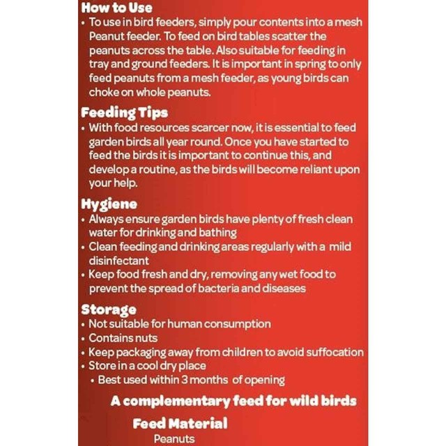 Peckish wild bird peanuts 2kg pouch bag (British brand)