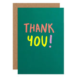 M&S green fun thank you card 10.8cm x 15cm, imported from the UK