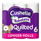 Cushelle quilted tubeless toilet roll 6 rolls - British product
