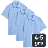 M&S Boys School Slim Fit Shirts Blue 4-5 Years 3 Pack
